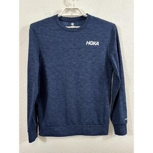 HOKA x rabbit Crew Sweatshirt Mens Small Navy Running Lightweight Made in USA